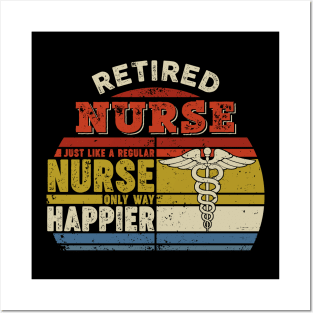 Cute Women's Gift for Nursing Retirement Funny Retired Nurse Posters and Art